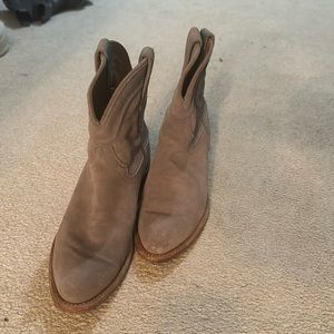 Tecovas Gray suede booties